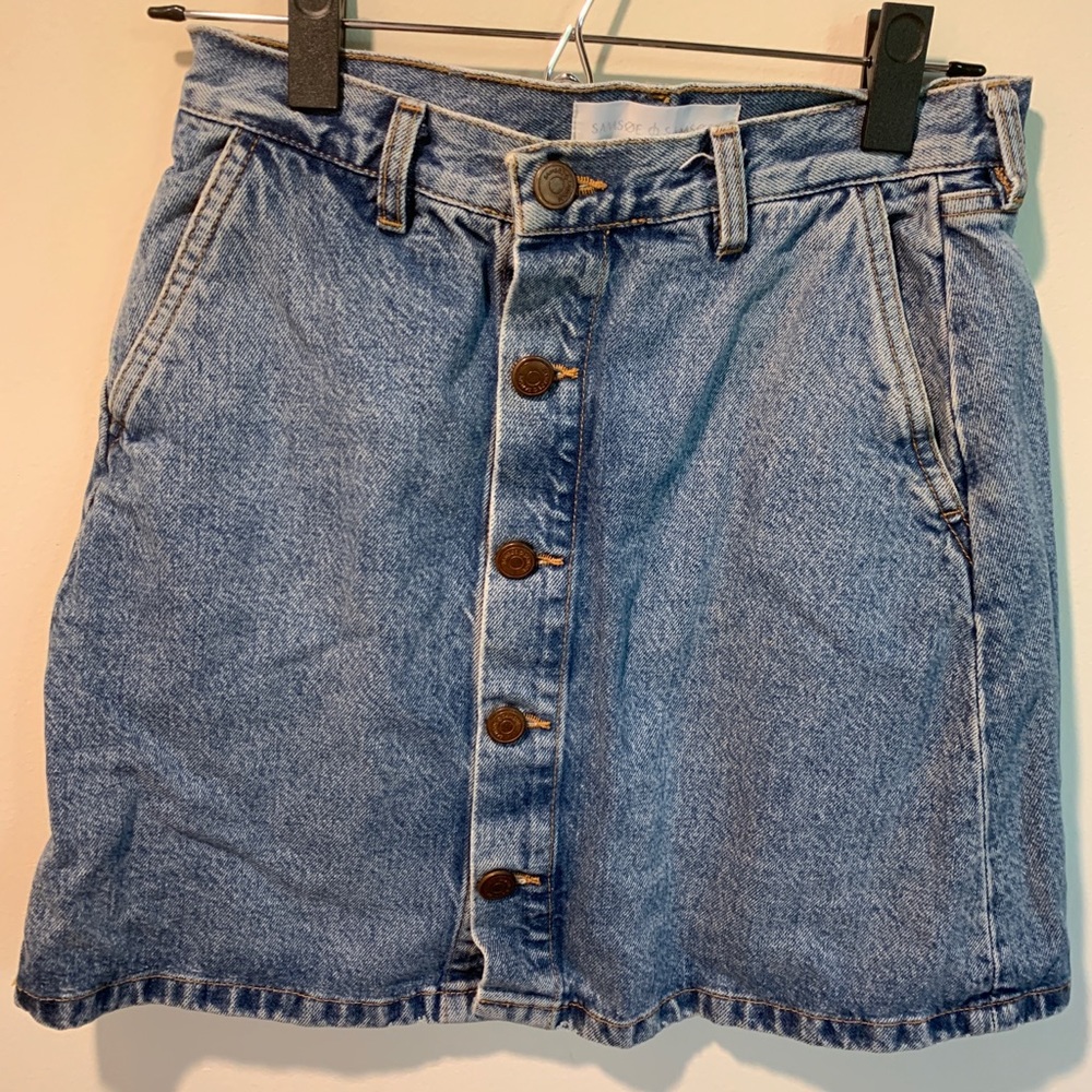 Samsoe samsoe denim button skirt